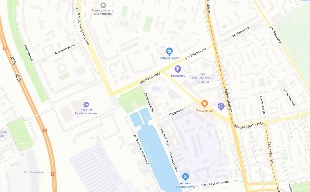 Схема расположения офиса в Санкт-Петербурге